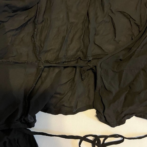 LACAUSA Black gauze wrap long sleeve top blouse S - Picture 6 of 9